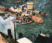 Isaac Grunewald The flag in Port oil painting picture wholesale